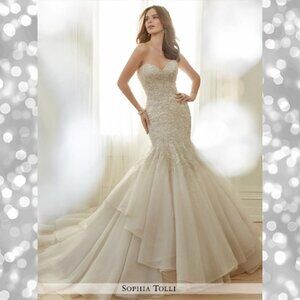 NWT Sophia Tolli Wedding Gown Y11729 Arielle